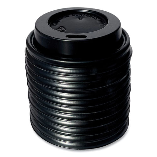 Image of Boardwalk® Hot Cup Lids, Fits 4 oz Hot Cups, Plastic, Black, 1,000/Carton