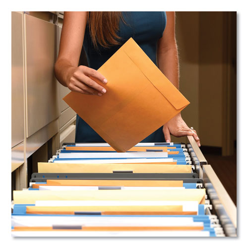 Image of Quality Park Redi-Strip Catalog Envelope, #1, Cheese Blade Flap, Redi-Strip Adhesive Closure, 6 x 9, Brown Kraft, 100/Box