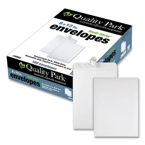 Image of Quality Park Redi-Strip Catalog Envelope, #10 1/2, Cheese Blade Flap, Redi-Strip Adhesive Closure, 9 x 12, White, 100/Box