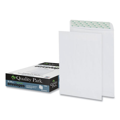 Image of Quality Park Redi-Strip Catalog Envelope, #10 1/2, Cheese Blade Flap, Redi-Strip Adhesive Closure, 9 x 12, White, 100/Box