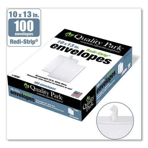 Image of Quality Park Redi-Strip Catalog Envelope, #13 1/2, Cheese Blade Flap, Redi-Strip Adhesive Closure, 10 x 13, White, 100/Box