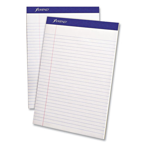Image of Ampad® Perforated Writing Pads, Wide/legal Rule, 50 White 8.5 X 11.75 Sheets, Dozen