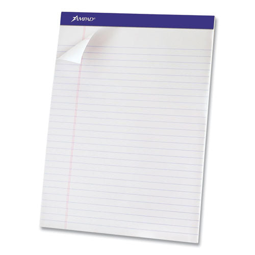Image of Ampad® Perforated Writing Pads, Wide/legal Rule, 50 White 8.5 X 11.75 Sheets, Dozen