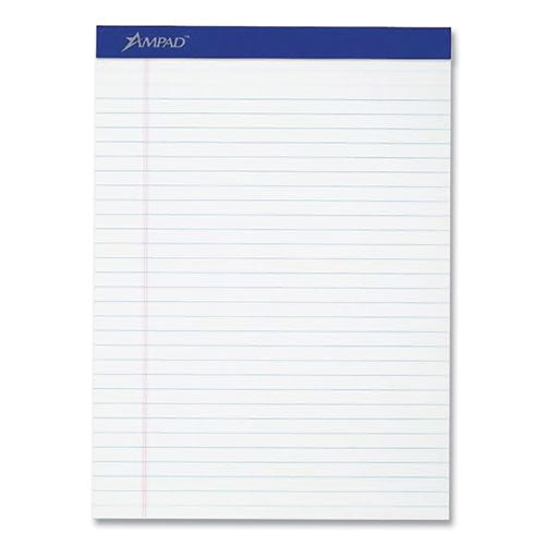 Image of Ampad® Perforated Writing Pads, Wide/legal Rule, 50 White 8.5 X 11.75 Sheets, Dozen