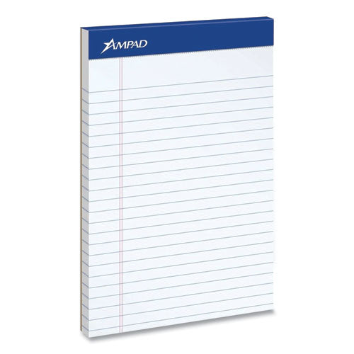Image of Ampad® Perforated Writing Pads, Wide/legal Rule, 50 White 8.5 X 11.75 Sheets, Dozen