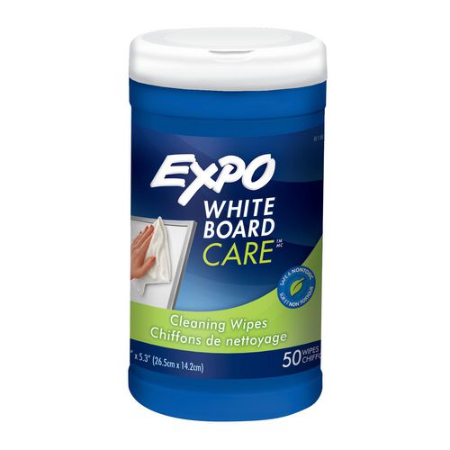 Image of EXPO® Dry-Erase Board Cleaning Wet Wipes, 6 x 9, 50 Wipes/Container