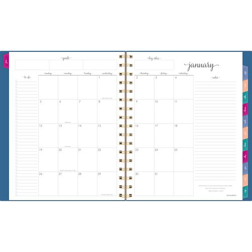 Image of AT-A-GLANCE® Harmony Weekly/Monthly Poly Planner, 8.88 x 7.69, Blue/Gold Cover, 13-Month (Jan to Jan): 2025 to 2026