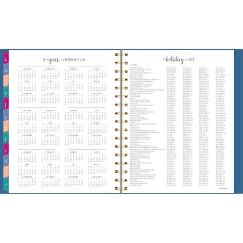 Image of AT-A-GLANCE® Harmony Weekly/Monthly Poly Planner, 8.88 x 7.69, Blue/Gold Cover, 13-Month (Jan to Jan): 2025 to 2026