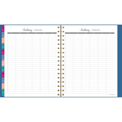 Image of AT-A-GLANCE® Harmony Weekly/Monthly Poly Planner, 8.88 x 7.69, Blue/Gold Cover, 13-Month (Jan to Jan): 2025 to 2026