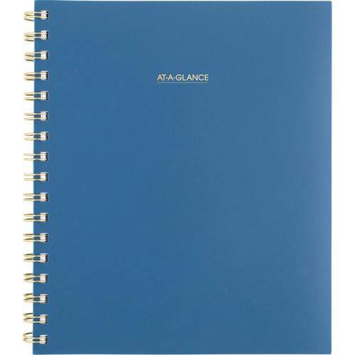 Image of AT-A-GLANCE® Harmony Weekly/Monthly Poly Planner, 8.88 x 7.69, Blue/Gold Cover, 13-Month (Jan to Jan): 2025 to 2026