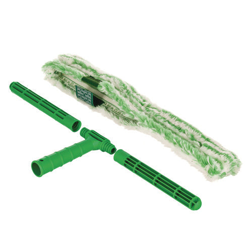 Image of Unger® Monsoon Plus StripWasher Complete with Green Plastic Handle, Green/White Sleeve, 18" Wide Sleeve