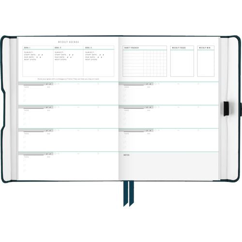 Image of AT-A-GLANCE® Foundation Undated Weekly/Monthly Planner, 8.5" x 6.75", Blue Cover, 12-Month: Undated