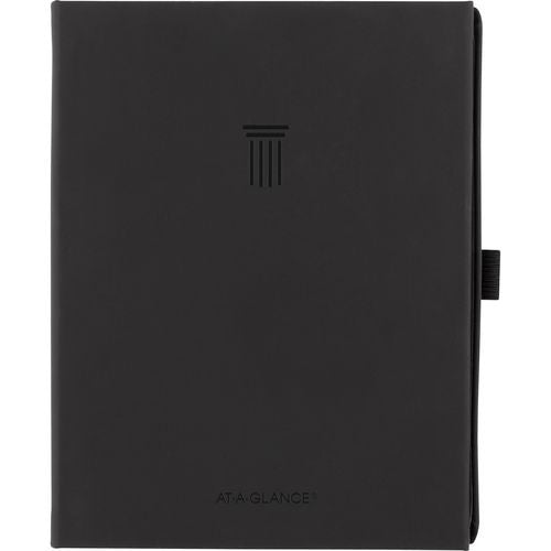Image of AT-A-GLANCE® Foundation Undated Weekly/Monthly Planner, 8.5" x 6.75", Black Cover, 12-Month: Undated