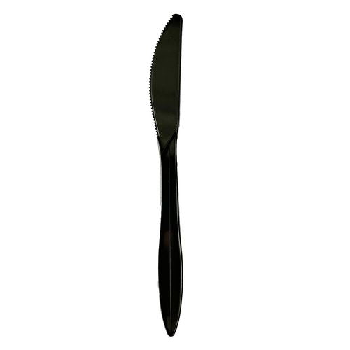 Image of Boardwalk® Mediumweight Polypropylene Cutlery, Knife, Plastic, Black, 1,000/Carton