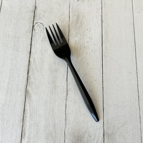 Image of Boardwalk® Mediumweight Polypropylene Cutlery, Fork, Plastic, Black, 1,000/Carton
