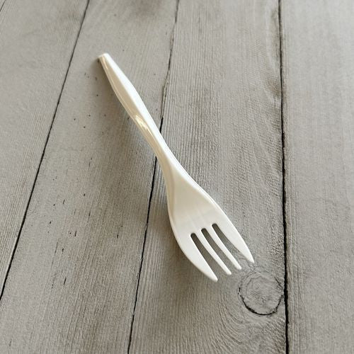 Image of Boardwalk® Mediumweight Polypropylene Cutlery, Fork, 5.51", Plastic, White, 1,000/Carton