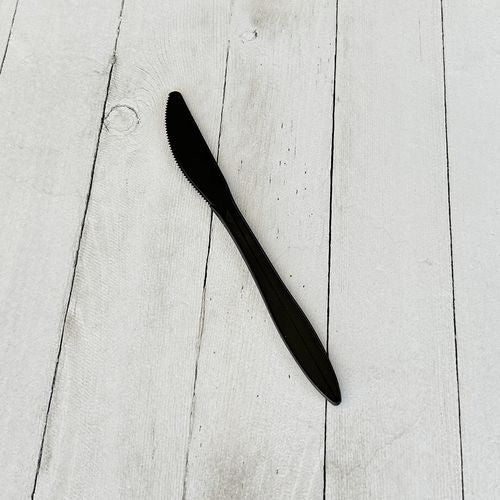 Image of Boardwalk® Mediumweight Polypropylene Cutlery, Knife, Plastic, Black, 1,000/Carton