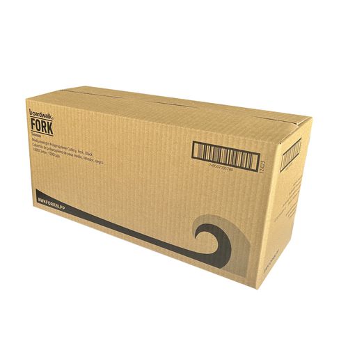 Image of Boardwalk® Mediumweight Polypropylene Cutlery, Fork, Plastic, Black, 1,000/Carton