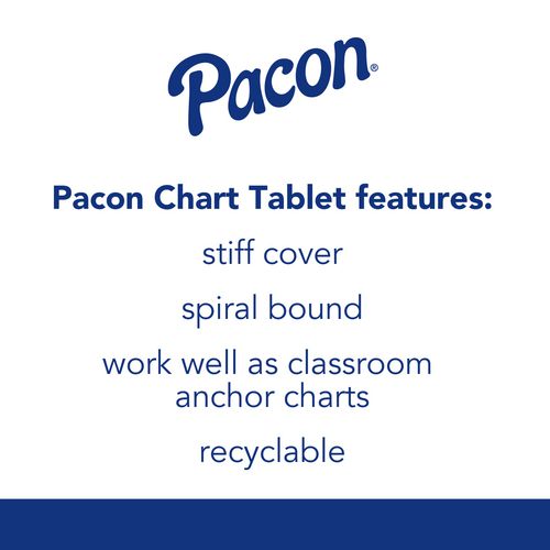 Image of Pacon® Chart Tablets, Presentation Format (1" Rule), 24 x 32, White, 25 Sheets, 12/Carton