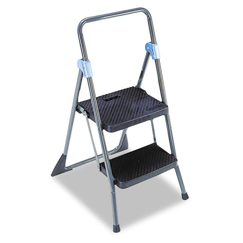 Image of Cosco® Commercial 2-Step Folding Stool, 300 lb Capacity, 20.5 x 24.75 x 39.5, Gray