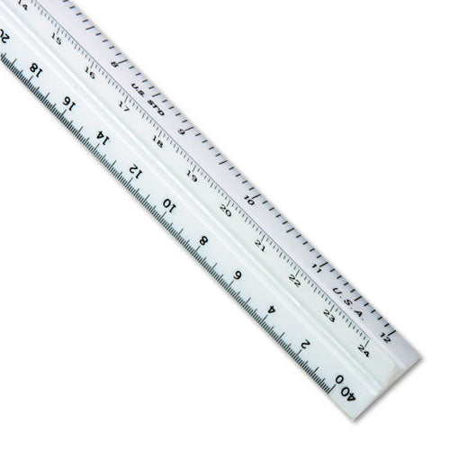 Image of Staedtler® Triangular Scale Plastic Engineers Ruler, 12" Long, White