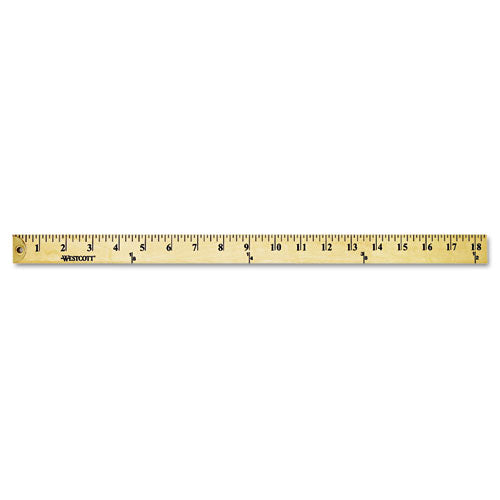 Image of Westcott® Wood Yardstick With Metal Ends, 36" Long. Clear Lacquer Finish