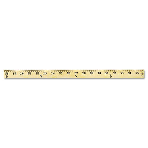 Image of Westcott® Wood Yardstick With Metal Ends, 36" Long. Clear Lacquer Finish