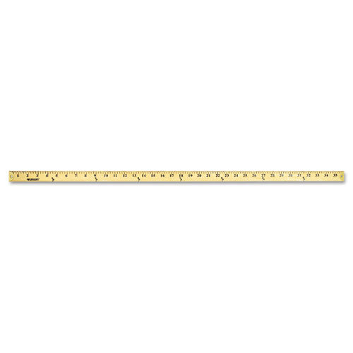 Image of Westcott® Wood Yardstick With Metal Ends, 36" Long. Clear Lacquer Finish