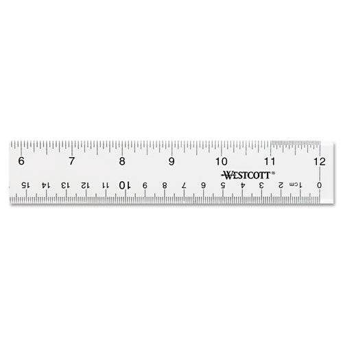 Image of Westcott® Clear Flexible Acrylic Ruler, Standard/metric, 12" Long, Clear
