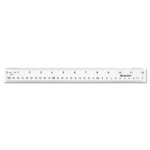 Image of Westcott® Clear Flexible Acrylic Ruler, Standard/metric, 12" Long, Clear