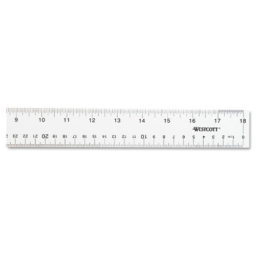 Image of Westcott® Clear Flexible Acrylic Ruler, Standard/metric, 18" Long, Clear