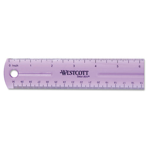Image of Westcott® 12" Jewel Colored Ruler, Standard/metric, Plastic