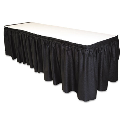 Image of Tablemate® Table Set Linen-Like Table Skirting, Polyester, 29" X 14 Ft, Black