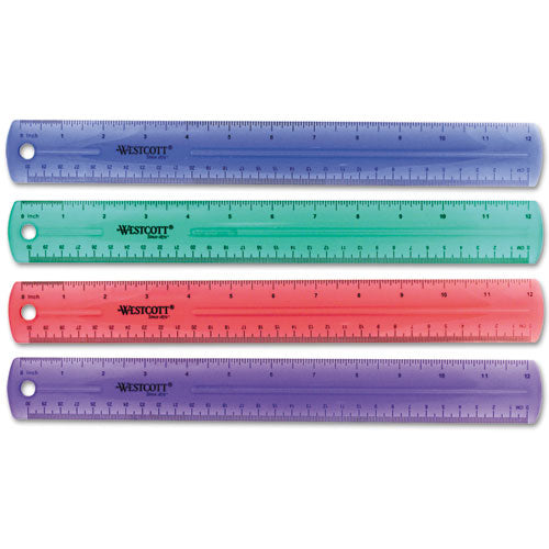 Image of Westcott® 12" Jewel Colored Ruler, Standard/metric, Plastic