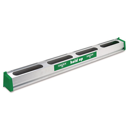 Image of Unger® Hold Up Aluminum Tool Rack, 36w X 3.5d X 3.5h, Aluminum/green