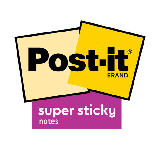 Image of Post-it® Notes Super Sticky Self-Stick Notes, 3" x 3", Electric Blue, 90 Sheets/Pad, 5 Pads/Pack