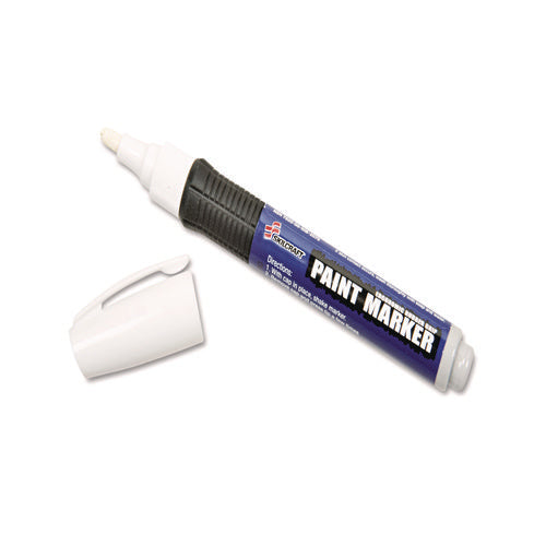 Image of 7520015889102, SKILCRAFT Paint Marker, Ergonomic Rubber Grip, Medium Bullet Tip, White, 6/Pack