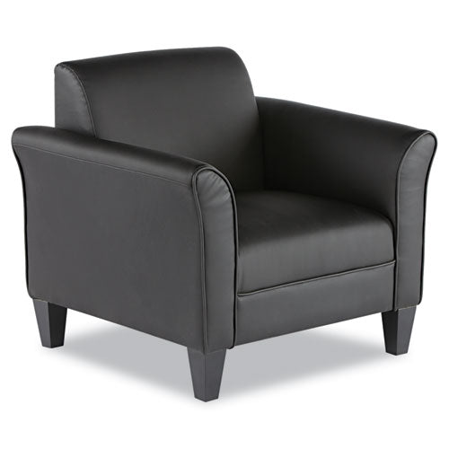 Image of Alera Reception Lounge Sofa Series Club Chair, 35.43" x 30.7" x 32.28", Black Seat, Black Back, Black Base