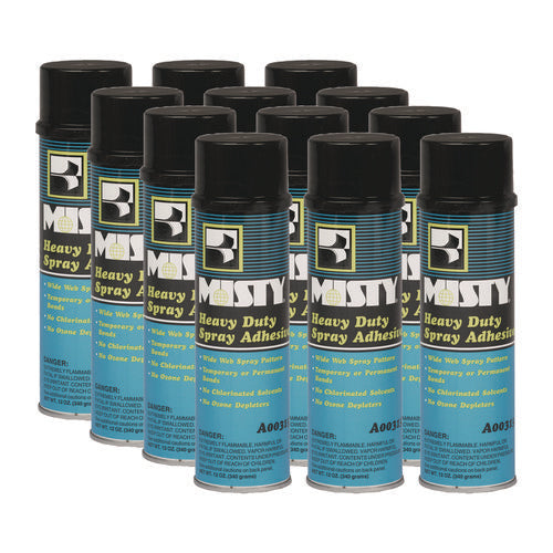 Image of Heavy-Duty Adhesive Spray, 12 Oz, Dries Clear, 12/carton