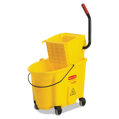 Image of 7920013433776, Skilcraft, Combination Wet Mop Bucket And Wringer, 35 Qt, Yellow