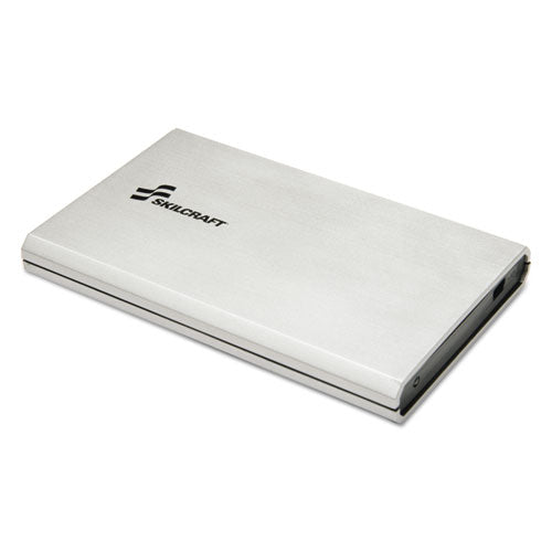 Image of 7045015689695, SKILCRAFT Portable Hard Drive, 500 GB, USB 3.0, Silver