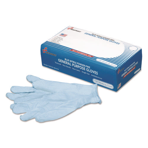 Image of 8415014920176, Skilcraft Nitrile General Purpose Gloves, Blue, Small, 9.5", 100/box