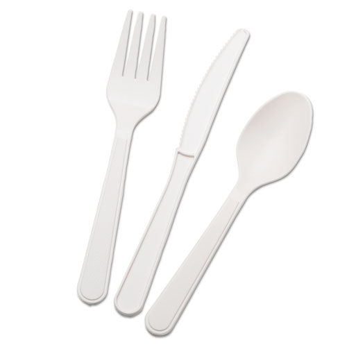 Image of 7360015643560, SKILCRAFT Biobased Cutlery Set with Knife, Spoon, Fork, 400 Sets/Box