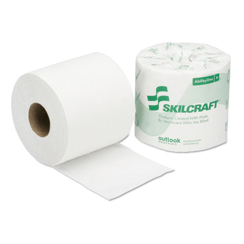 Image of 8540013800690, SKILCRAFT Toilet Tissue, Septic Safe, 2-Ply, White, 550 Sheets/Roll, 80 Rolls/Box