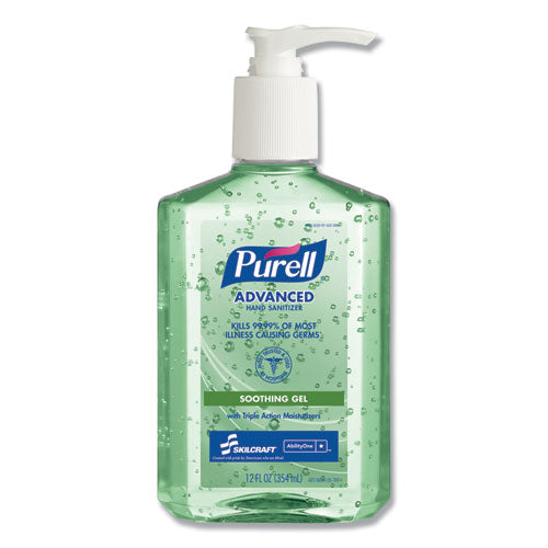 Image of 8520015223887, SKILCRAFT PURELL Liquid Hand Sanitizer with Aloe, 12 oz, Pump Bottle, 12/Box