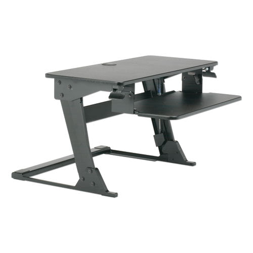 Image of 7110016810786, SKILCRAFT Desktop Sit-Stand Workstation, 35.4" x 23.2" x 6.2" to 20", Black