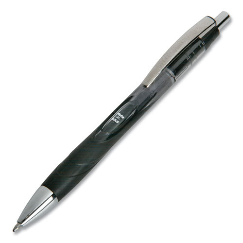 Image of 7520016849424, SKILCRAFT VISTA Gel Pen, Retractable, Bold 1 mm, Black Ink, Smoke/Black/Silver Barrel, Dozen