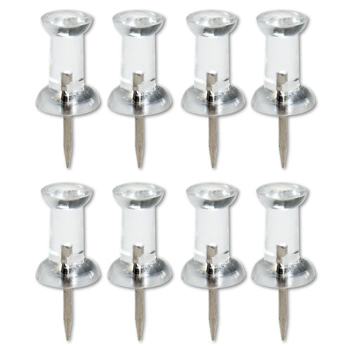 Image of 7510009400935, SKILCRAFT Push Pins, Plastic, Clear, 0.38", 100/Box