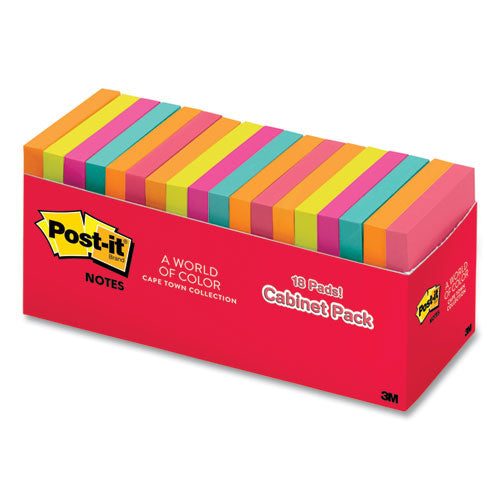 Image of Original Pop-up Refill Cabinet Pack, 3" x 3", Poptimistic Collection Colors, 100 Sheets/Pad, 18 Pads/Pack
