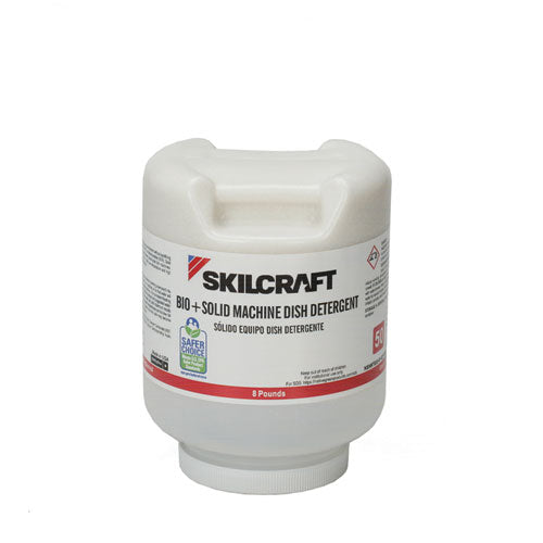 Image of 7930016216646, SKILCRAFT Bio+ Dishwasher Detergent, 8 lb Bottle, 4/Carton